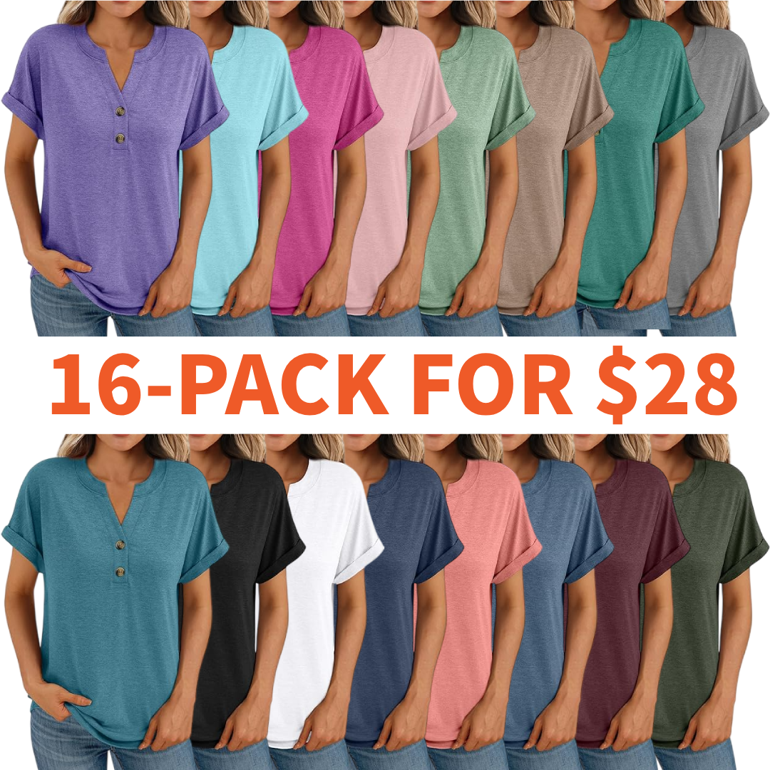 Women’s Casual V-Neck Henley Top