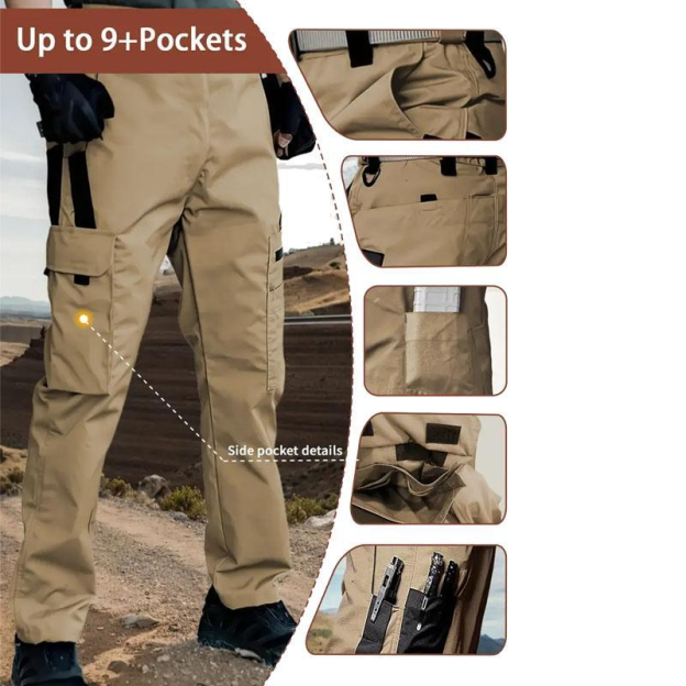 🔥2025 Men's Durable Solid and Printed Pocket Zipper Waterproof Tactical Overalls