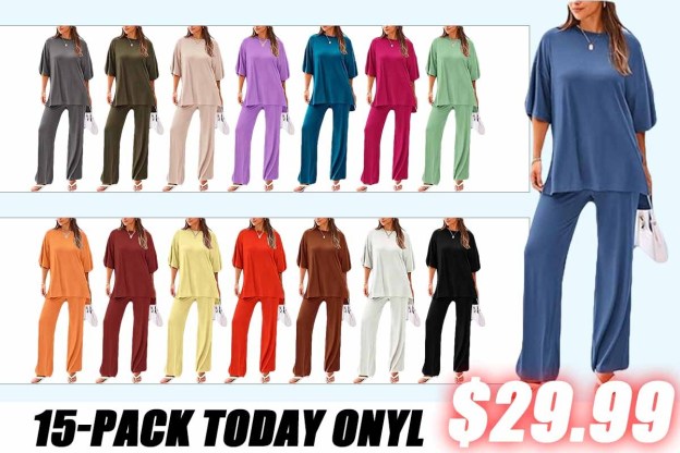Womens 2 Piece Outfits 2025 Summer Casual Loose Short Sleeve Pullover Tops & Wide Leg Pants Lounge Sets Tracksuit