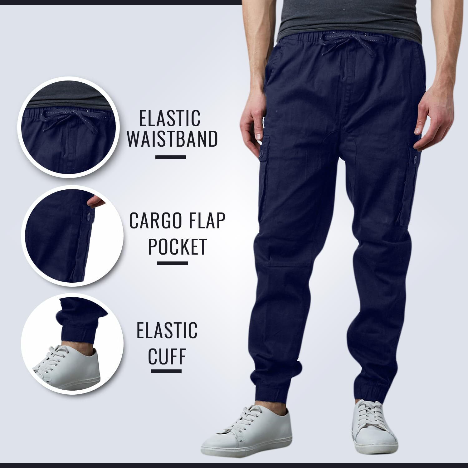 Last Day Promotion🔥3-Pack Men's Cotton Flex Stretch Cargo CombatJogger Pants (Sizes, S-6XL)