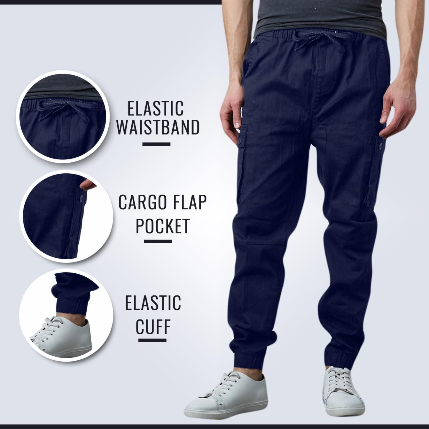 Last Day Promotion🔥3-Pack Men's Cotton Flex Stretch Cargo CombatJogger Pants (Sizes, S-6XL)