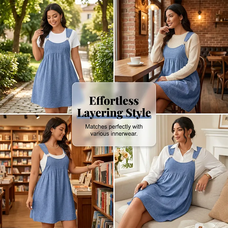 📢📢90% OFF !! ⏰Women's Casual Overall Pinafore Dress
