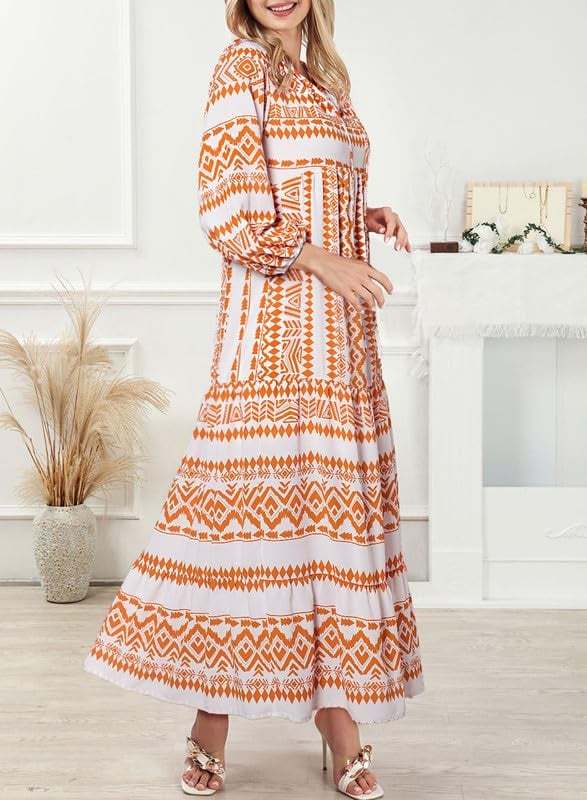 Last Day 89% OFF 🔥 ✨Women's Puff Sleeve Floral Boho Maxi Dress