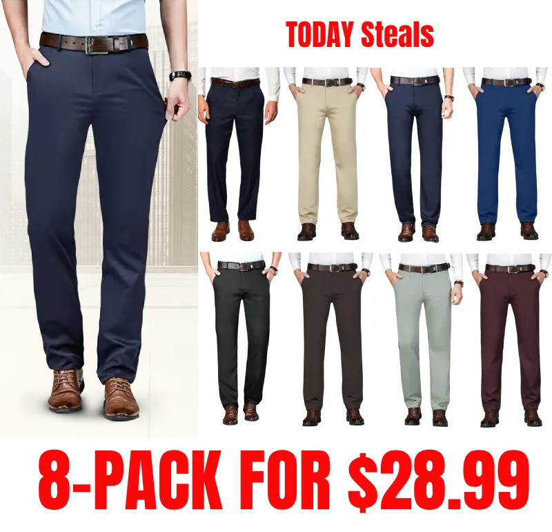 Men's High Elastic Business Casual Pants