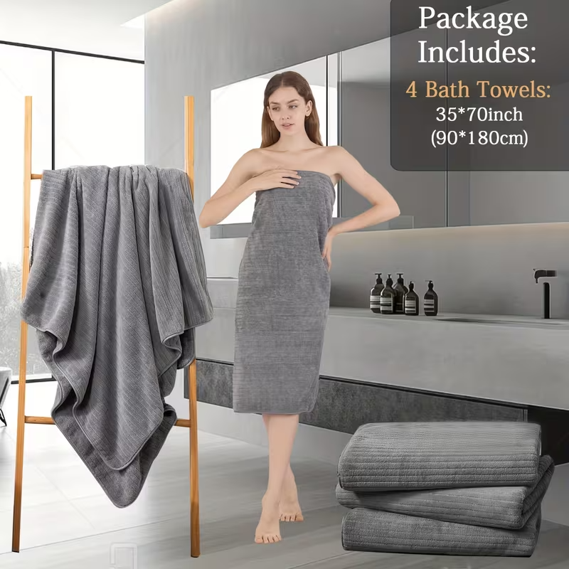 [8 Pack XL Bath Towels]35"x70" Extra Large Towel Microfiber Absorbent XL Bath Sheet Super Soft Bathroom Towels Set