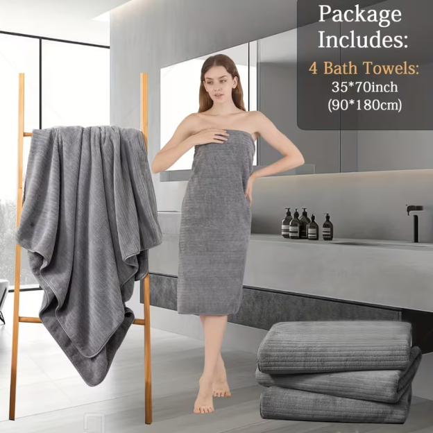[8 Pack XL Bath Towels]35"x70" Extra Large Towel Microfiber Absorbent XL Bath Sheet Super Soft Bathroom Towels Set
