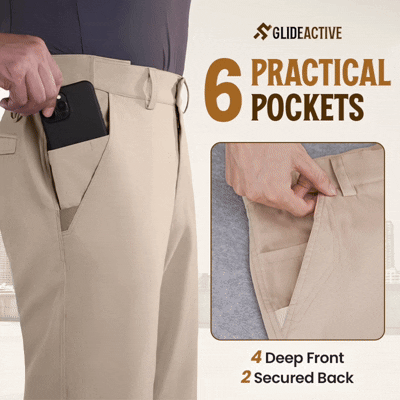 GlideActive - Ultra-Stretch Comfort Khaki Pants