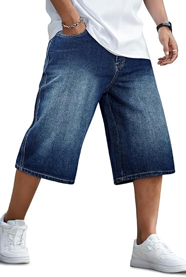 Men's Loose-Fit Denim Shorts — Stretchy, Relaxed Fit