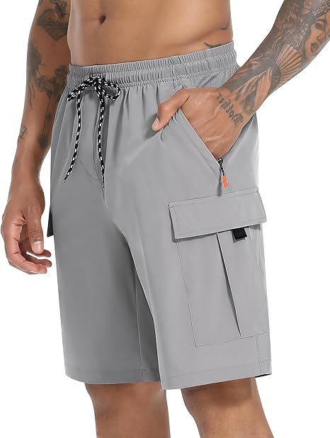 Men's Casual Stretch Cargo Shorts Quick Dry Lightweight Stretch Hiking Shorts for Men with 5 Pockets