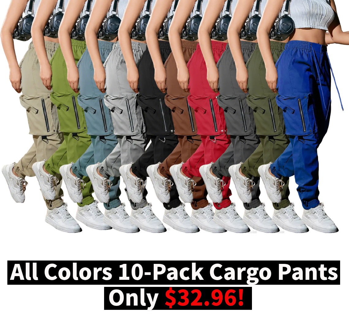 Women’s cotton cargo pants with multiple practical pockets.