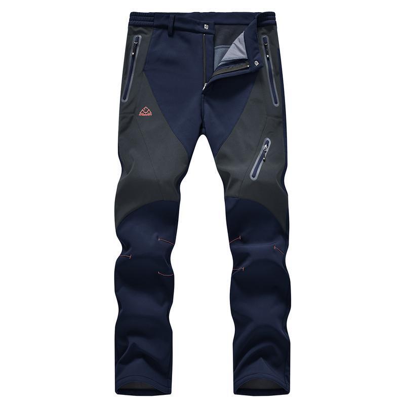 Men's All-Weather Insulated Cargo Pants - Waterproof Winter Snow Trousers with Fleece Lining