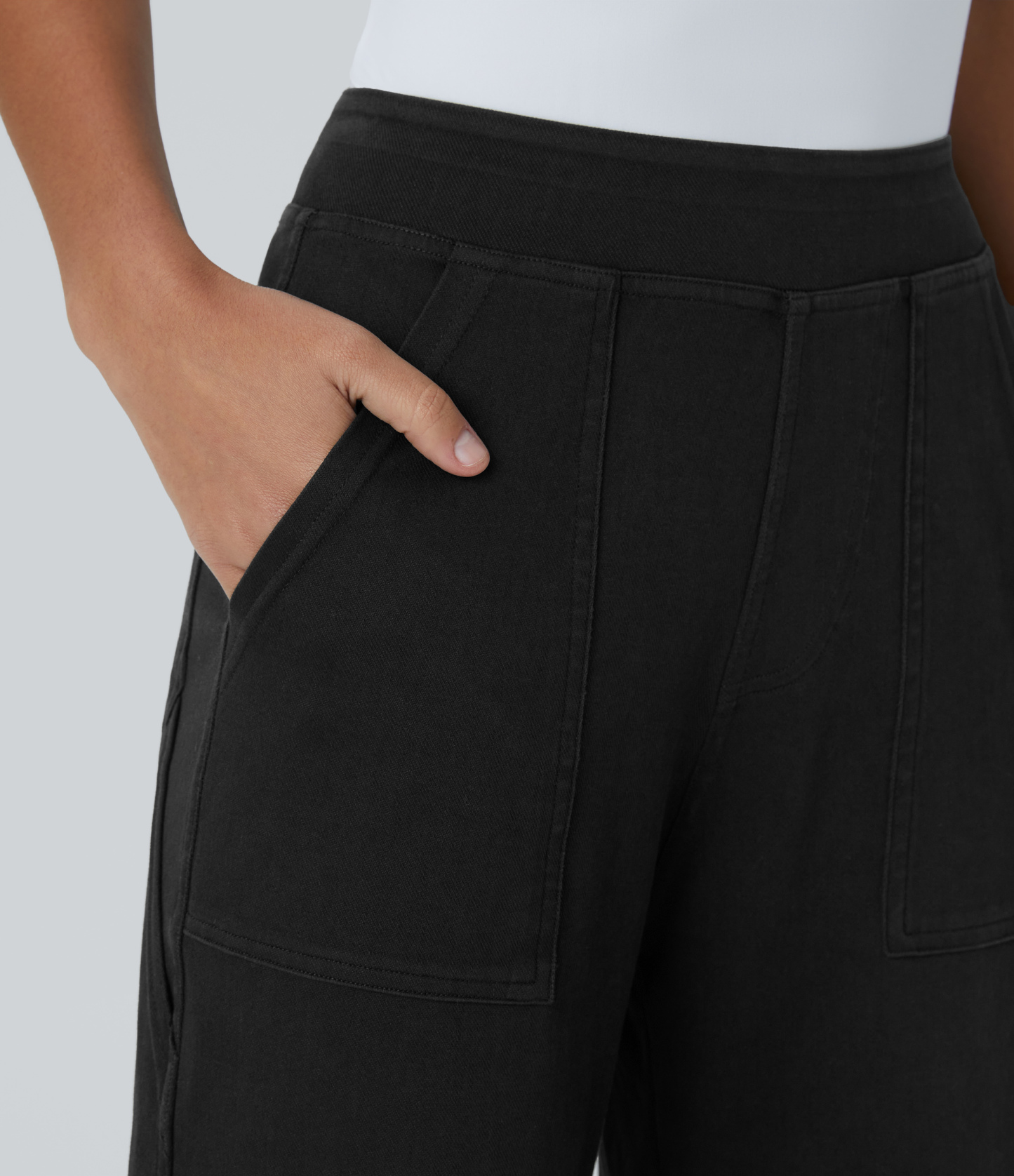 Mid Rise Pockets Straight Leg Casual Cargo Jeans