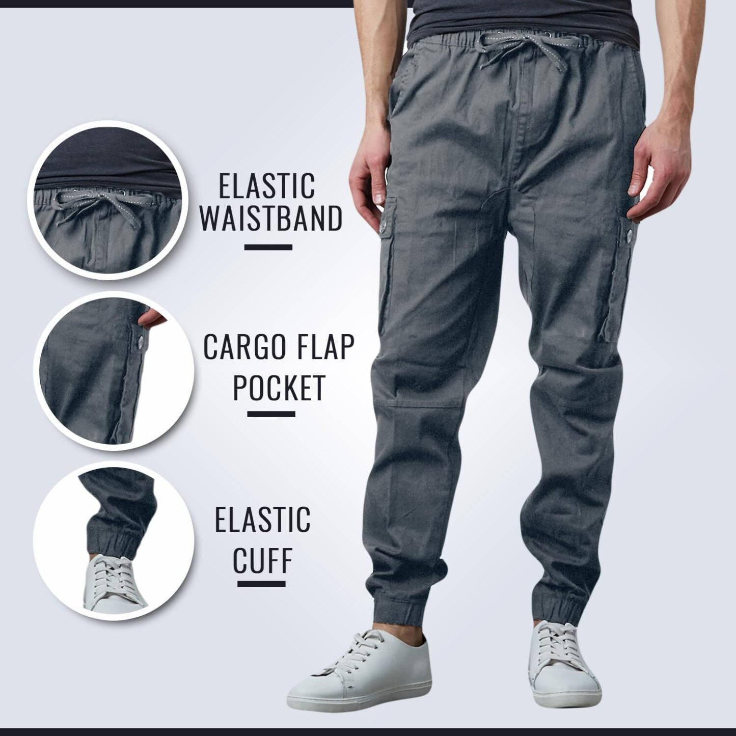 Last Day Promotion🔥3-Pack Men's Cotton Flex Stretch Cargo CombatJogger Pants (Sizes, S-6XL)