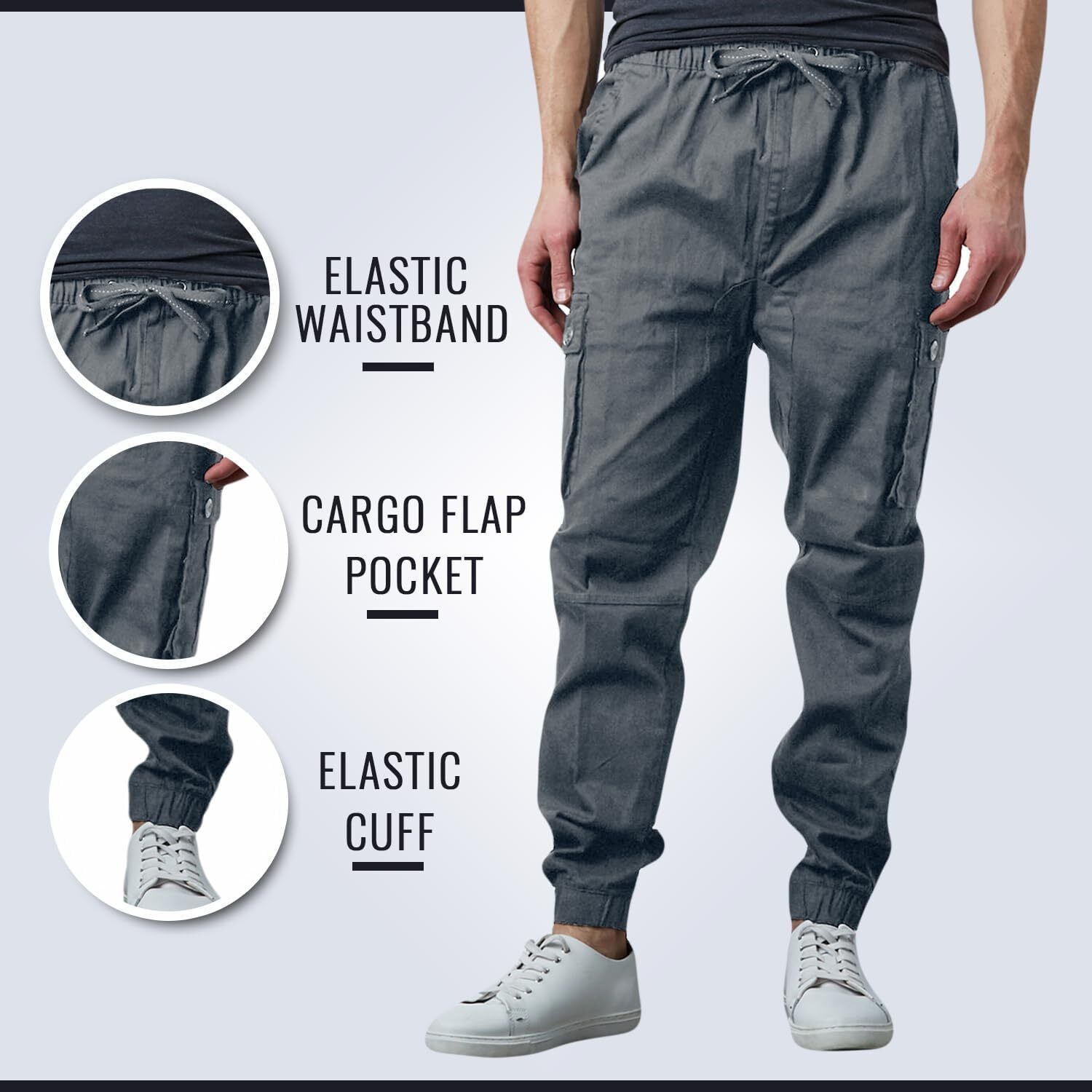Last Day Promotion🔥3-Pack Men's Cotton Flex Stretch Cargo CombatJogger Pants (Sizes, S-6XL)
