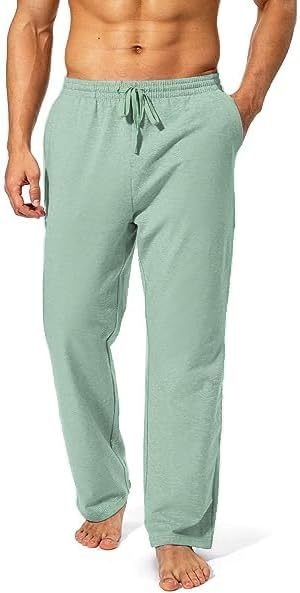 Deyeek Men's Lightweight Sweatpants Open Bottom Sweat Pants for Men Straight Leg Gym Sweatpants Lounge Pants with Pockets