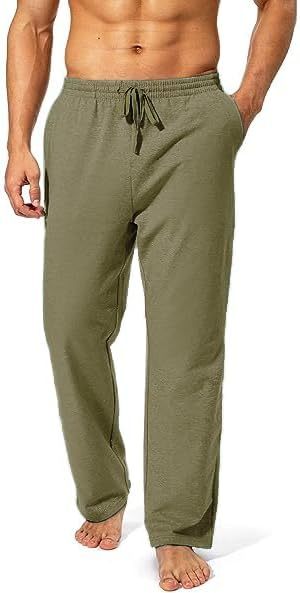 Deyeek Men's Lightweight Sweatpants Open Bottom Sweat Pants for Men Straight Leg Gym Sweatpants Lounge Pants with Pockets