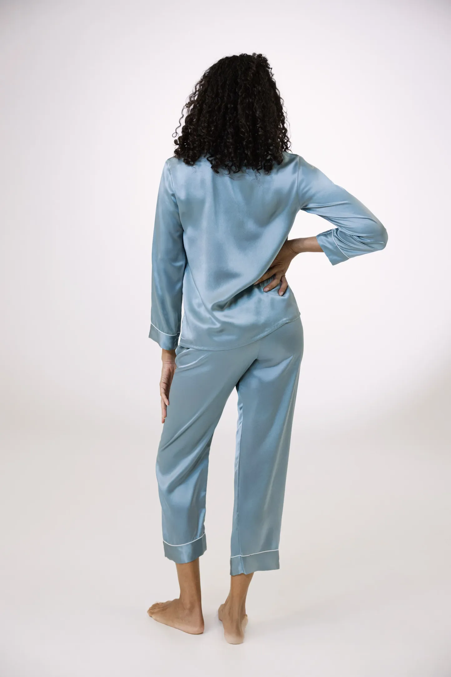 Women’s Long-Sleeve & Pants Silk Pajama