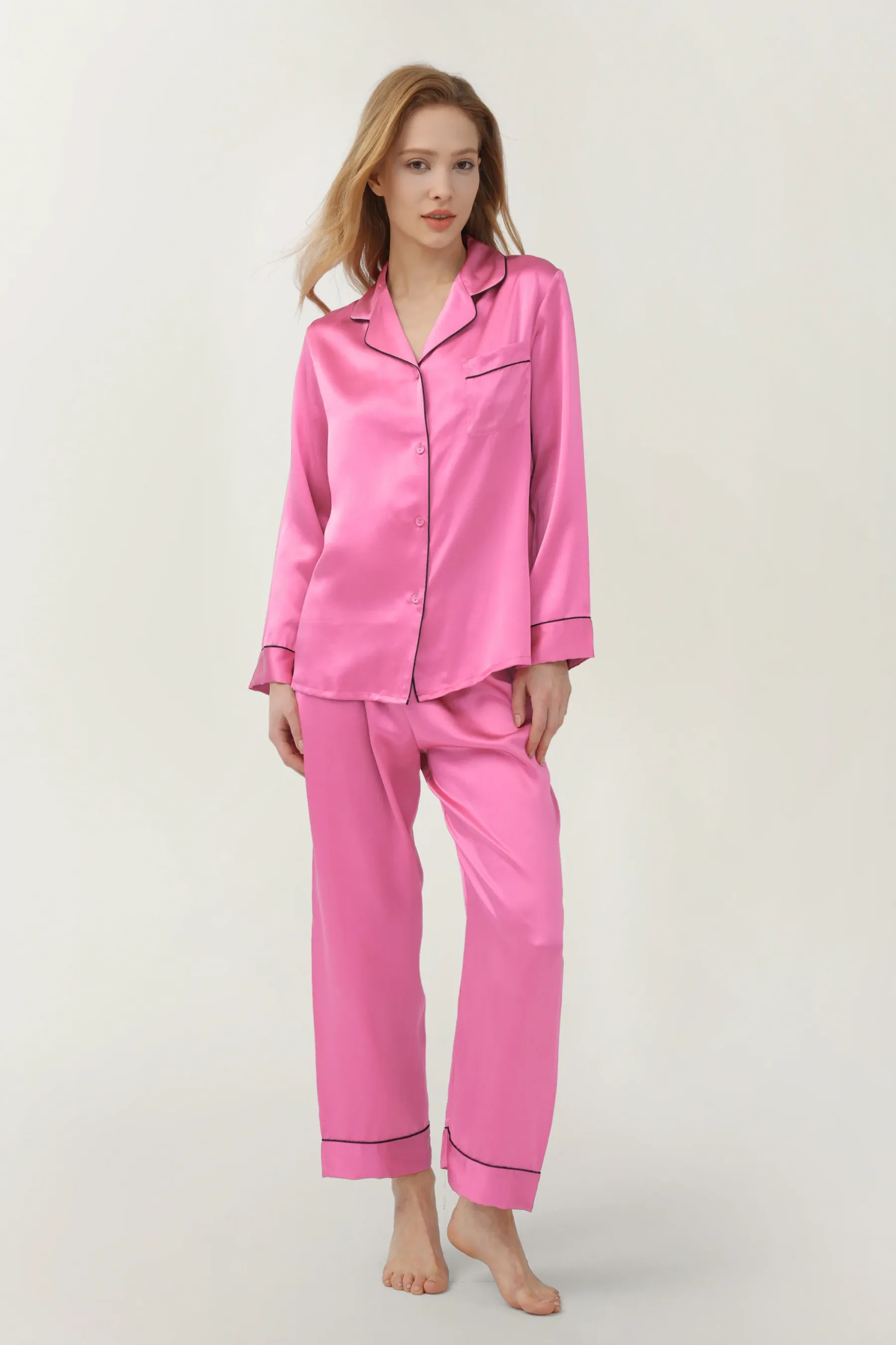 Women’s Long-Sleeve & Pants Silk Pajama
