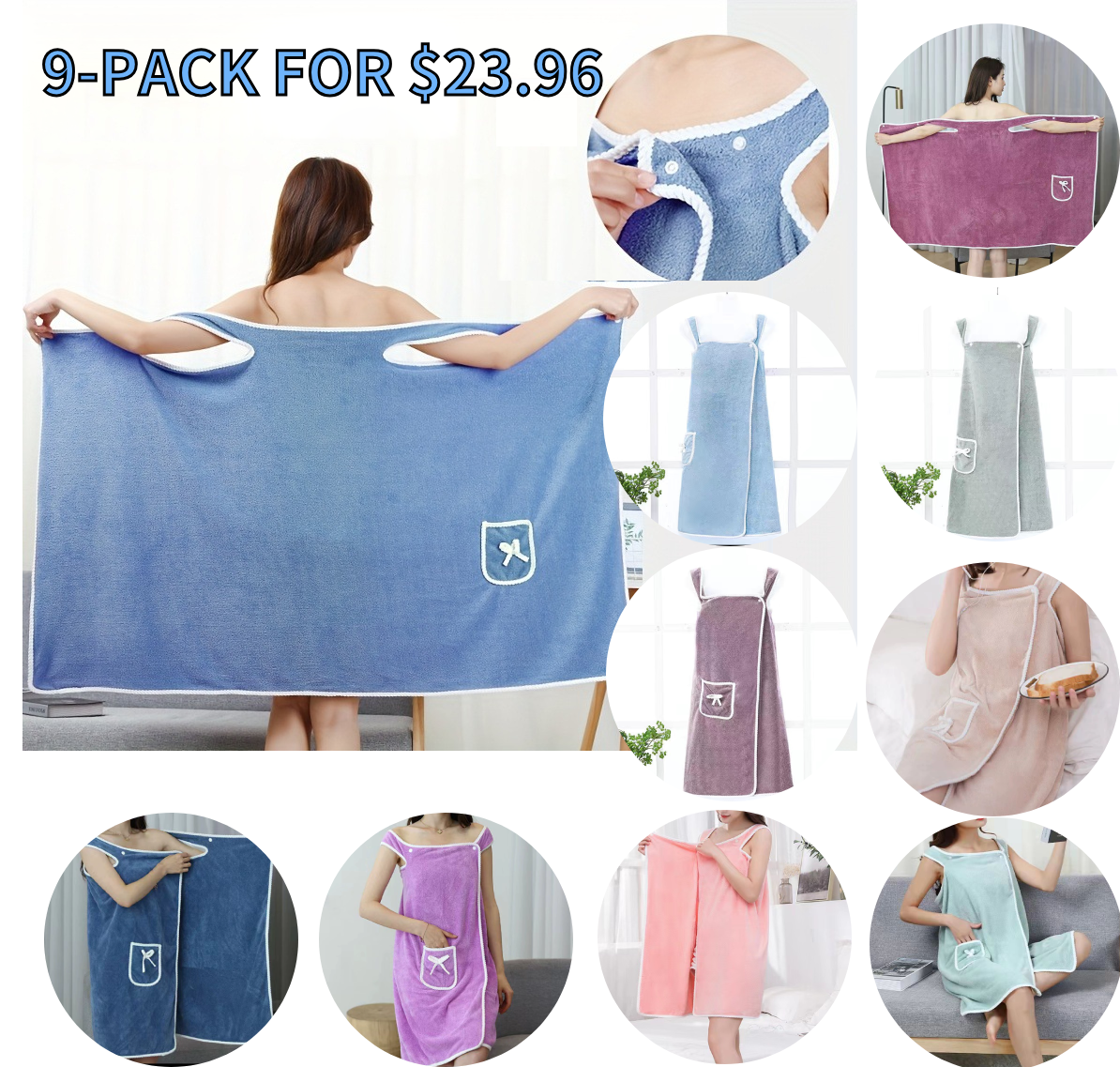 [Quick-Dry & Super Absorbent] Wearable Bath Towel & Skirt 2-in-1