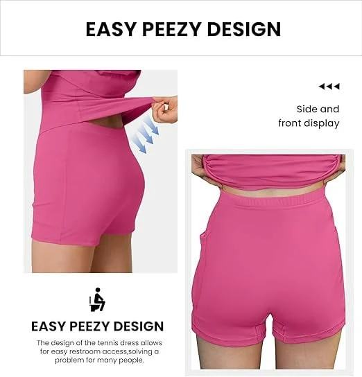 Women's Sleeveless Mini Dress with Built-in Shorts