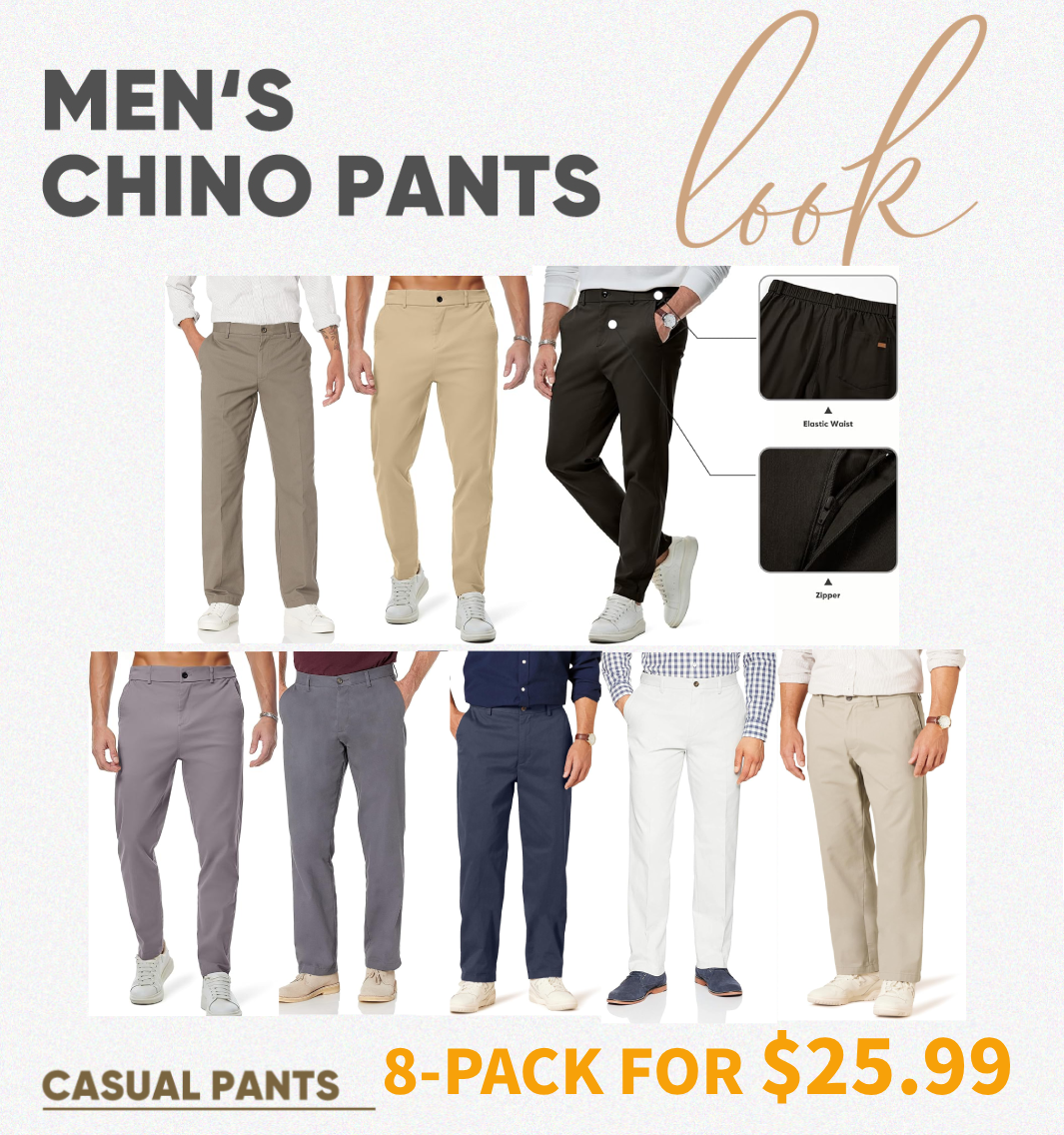 Men's Classic Wrinkle-Resistant Flat-Front Twill Pants