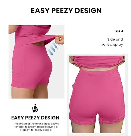 Women's Sleeveless Mini Dress with Built-in Shorts
