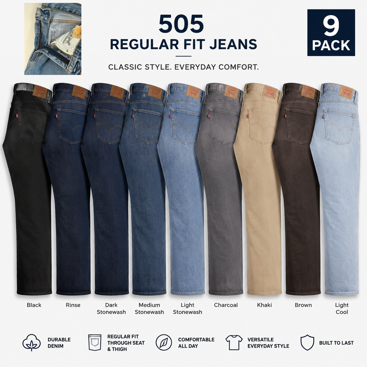 🔥 Clearance Sale — Limited Stock! 🔥Men's Regular Fit Jeans