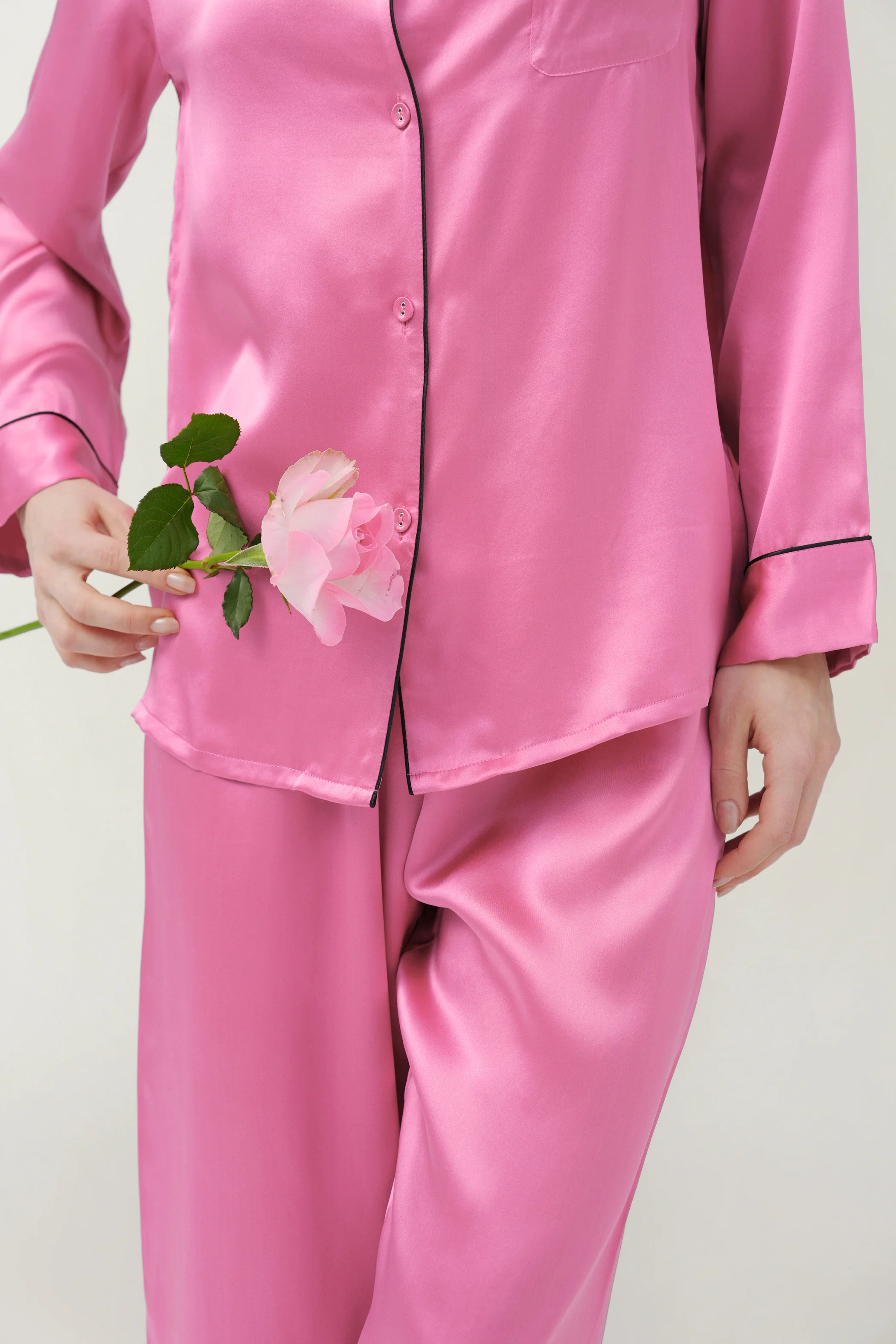 Women’s Long-Sleeve & Pants Silk Pajama