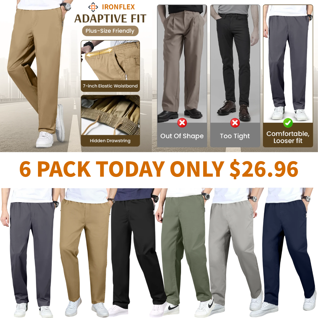 IRONFLEX - Flex Fit Zipper-Pocket Durable Pants