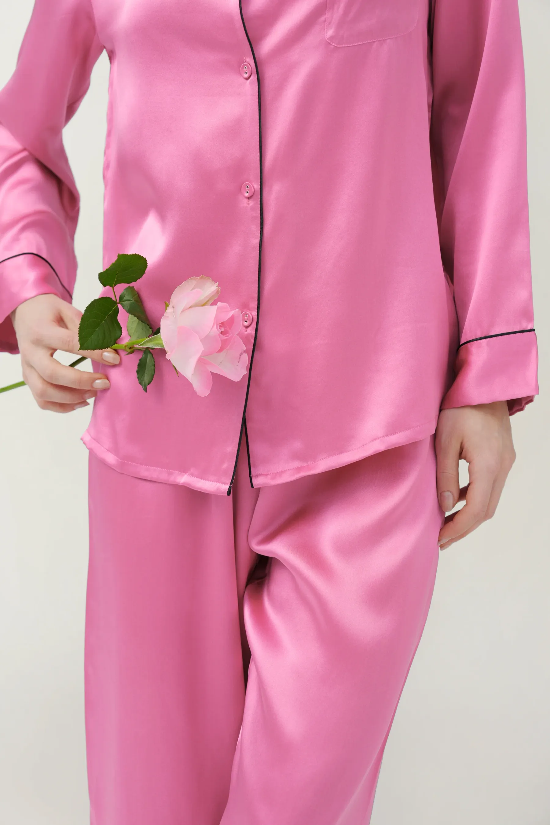 Women’s Long-Sleeve & Pants Silk Pajama
