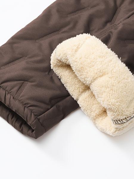 Men's Fleece Lined Casual Pants, Drawstring Waist, Zipper Pockets, Windproof Thick Fabric, Fall & Winter Outdoor Wear