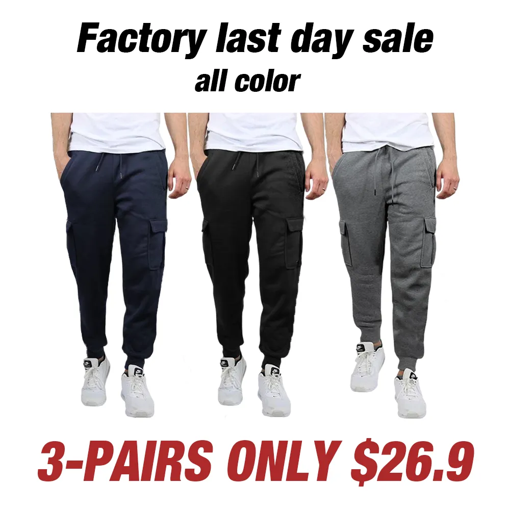 Men's Fleece Lined Cargo Jogger Sweatpants