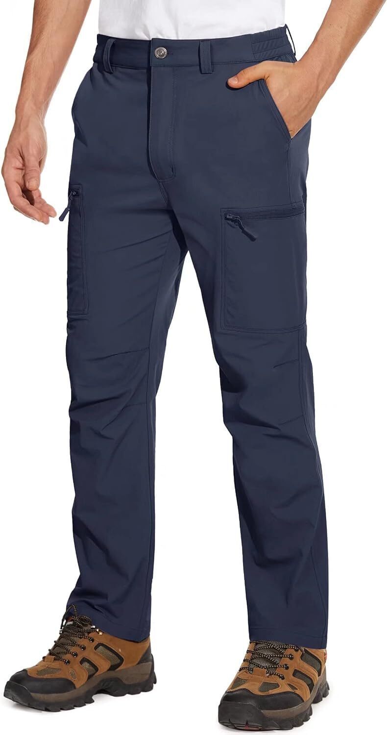 7-park Men's Hiking Pants 6 Pockets,Water Resistant Ripstop Outdoor Pants,Lightweight Quick Dry Fishing Work Pants