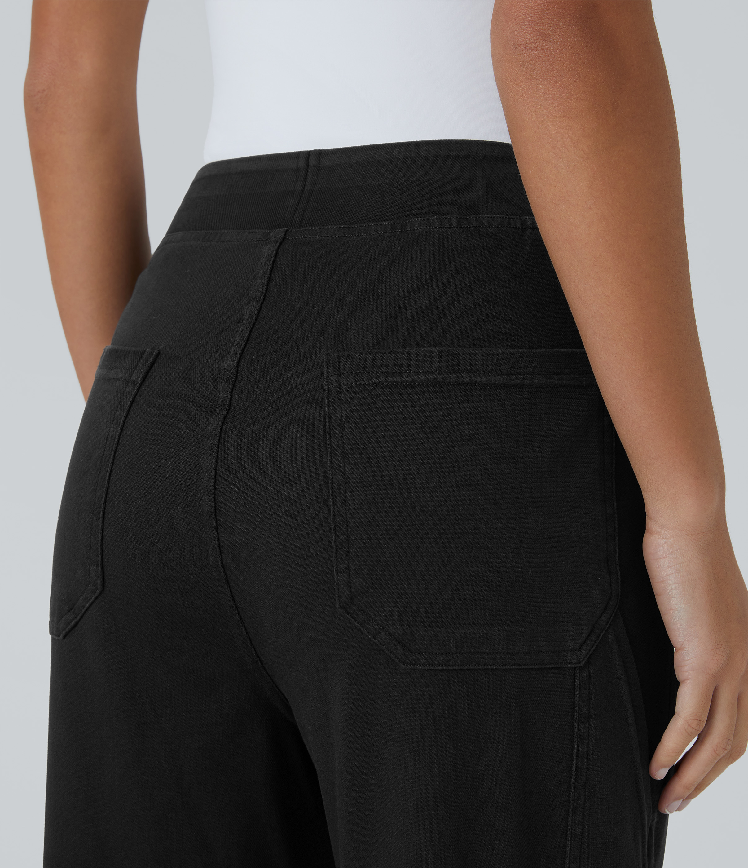 Mid Rise Pockets Straight Leg Casual Cargo Jeans