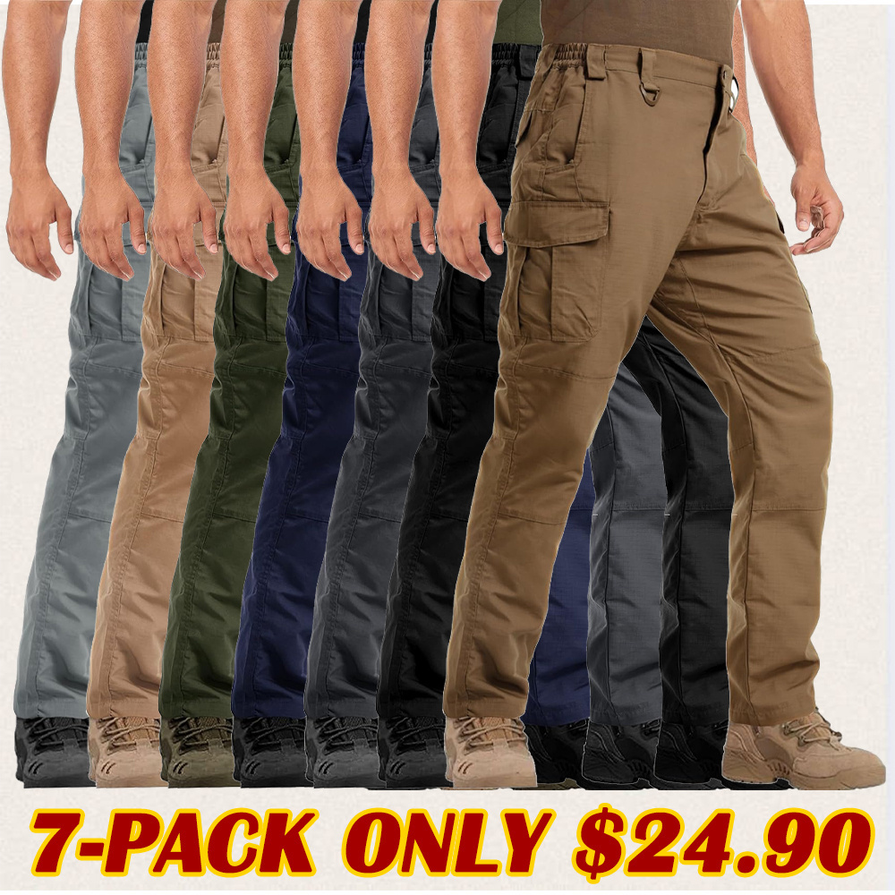 Men's Ripstop Tactical Pants, 9 Pockets,Water Repellent, Cargo Pants f