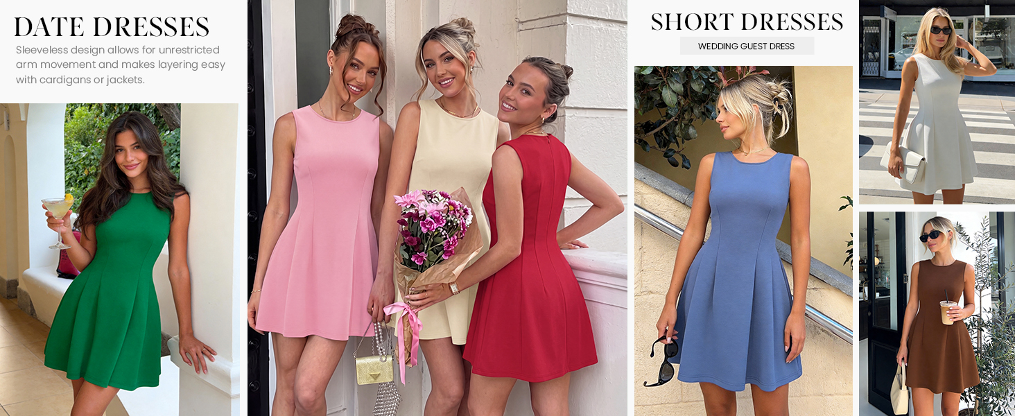 A Line Tank Top Dress Short Cocktail Party Dresses