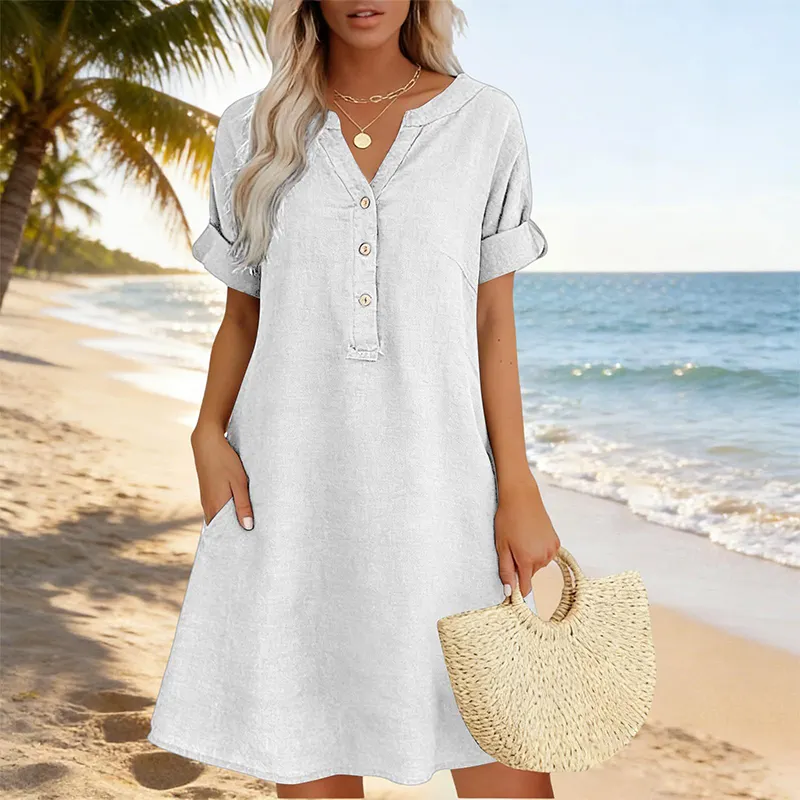 90% OFF NOW! 🏆Women's Casual V-Neck Tunic Dress with Pockets