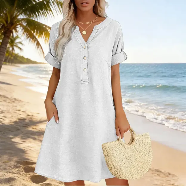 90% OFF NOW! 🏆Women's Casual V-Neck Tunic Dress with Pockets