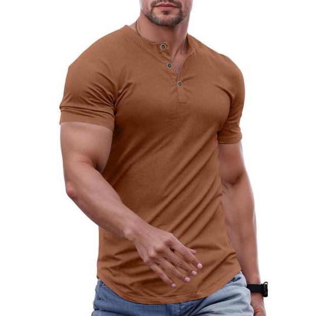 Men's simple and fitted stand-collar harem shirt