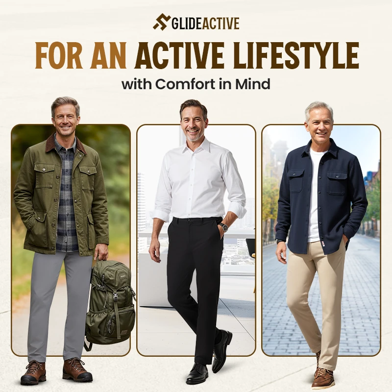 GlideActive - Ultra-Stretch Comfort Khaki Pants
