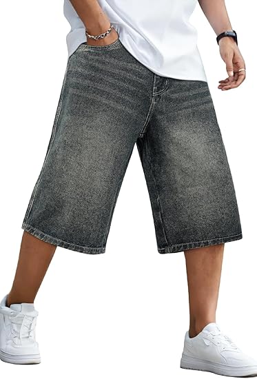 Men's Loose-Fit Denim Shorts — Stretchy, Relaxed Fit