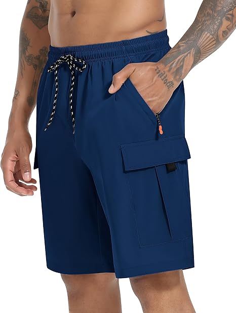 Men's Casual Stretch Cargo Shorts Quick Dry Lightweight Stretch Hiking Shorts for Men with 5 Pockets