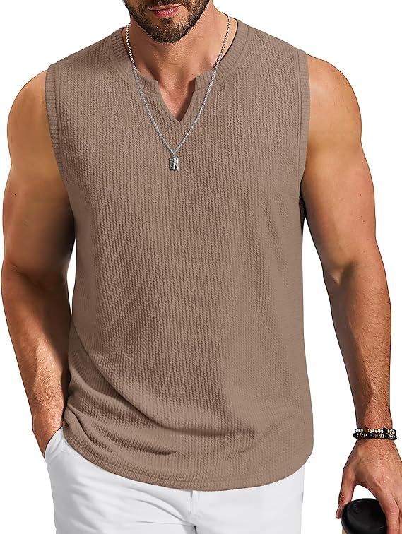 Men's Casual V-Neck Jacquard Knit Sleeveless Vest