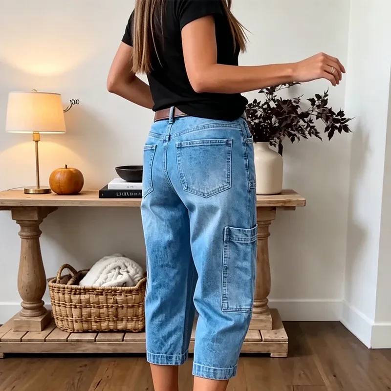 ⚡FINAL SALE⚡- Women's Mid-Rise Straight-Leg Cropped Pants