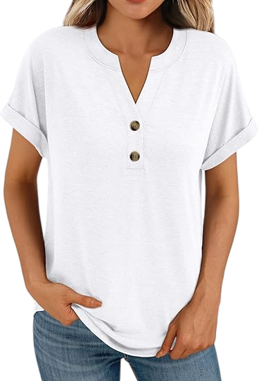 Women’s Casual V-Neck Henley Top