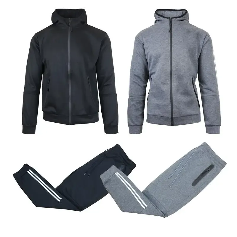 Men’s 4-Piece Fleece Zip Hoodie & Jogger Sets- 2 Full Sets