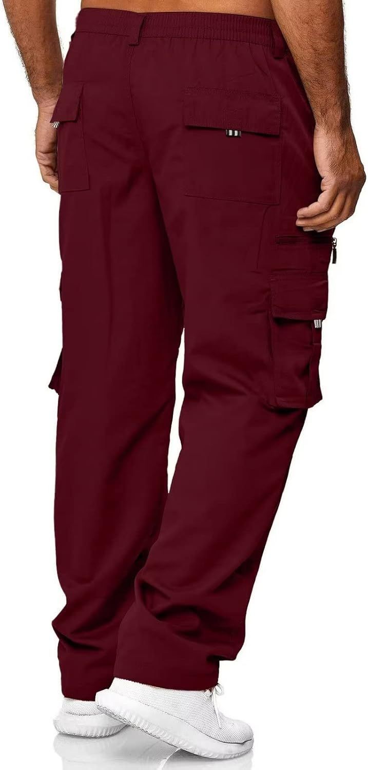 Men Outdoor Cargo Pant Lightweight Tactical Pant Hiking Jogger Classic Fit Multi Pockets