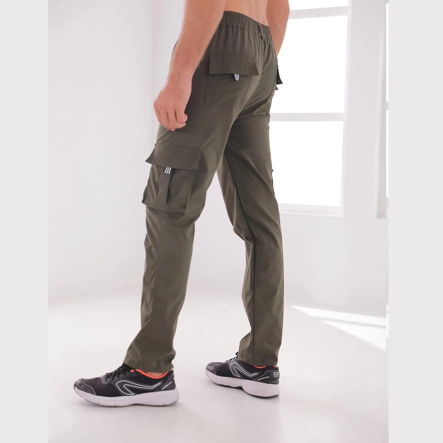 Men Outdoor Cargo Pant Lightweight Tactical Pant Hiking Jogger Classic Fit Multi Pockets