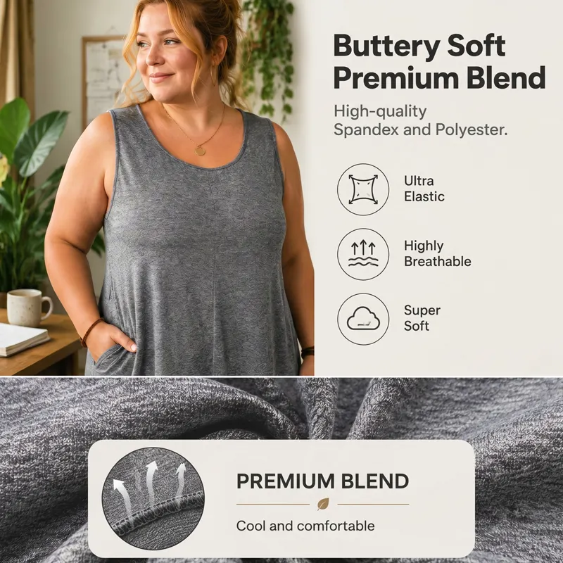 👗 LIMITED-TIME 90% OFF! 💥 Women's Plus Size Sleeveless Jumpsuit with Pockets – Flowy, Comfortable, Versatile ✨
