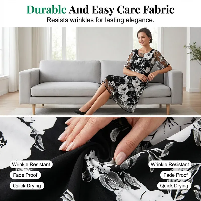 ⏰🔥LIMITED TIME90% OFF! 🌸 Women’s Elegant Floral Print Chiffon Dress – Flowing, Lightweight & Perfect for Any Occasion ✨💃